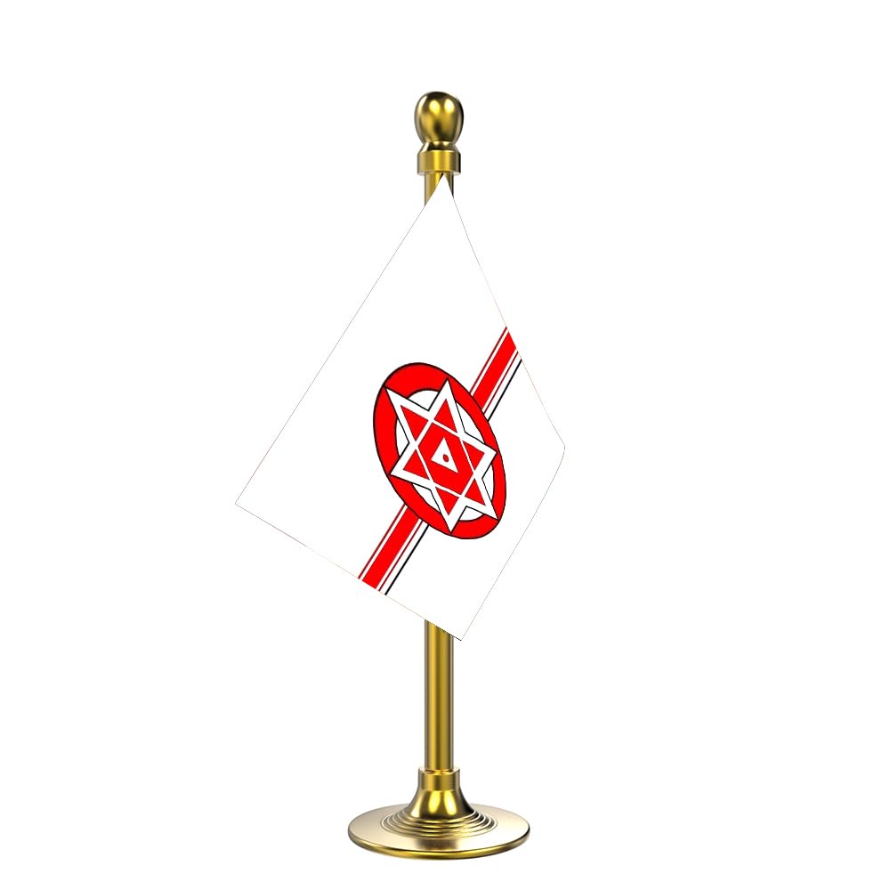 The Flag Company janasena Car Dashboard Flag | 2x3 Inch Flag with Elegant Acrylic Golden Base & Pole