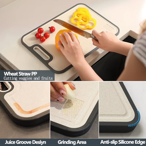 Tabla de Cortar Rectangular de Acero Inoxidable y PP de Paja de Trigo miniatura 4