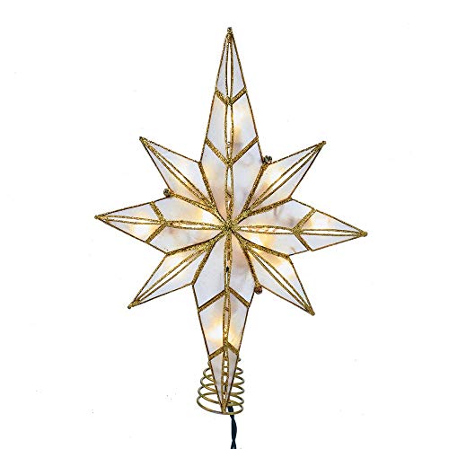 Estrella de Belén Capiz para árbol con 10 luces y diseño elegante de 11.4 pulgadas 2