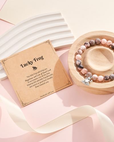 Frog Gifts for Women, Natural Stone Bracelets, Frog Stuff Christmas Gifts for Women 6