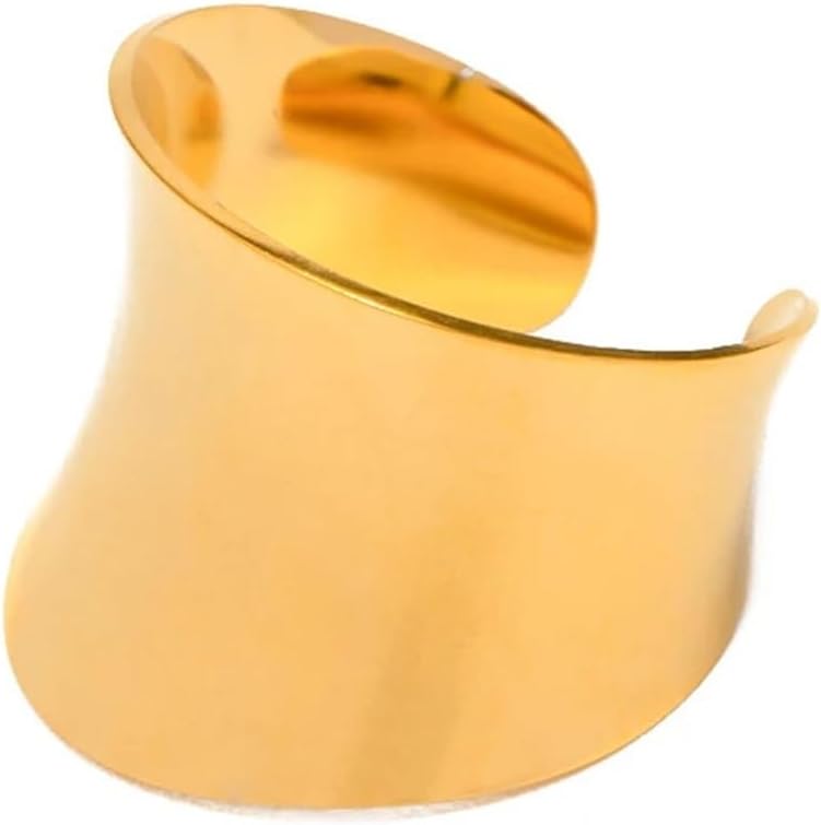 Geometric Textured Stainless Steel Split Ring For Women Party Gift Accessories 1Pcs