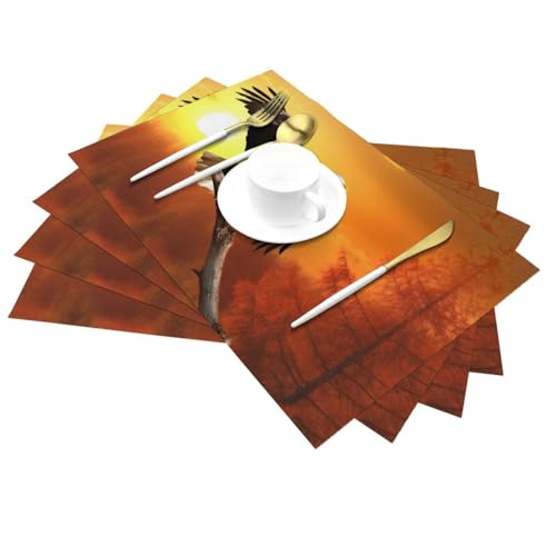 Set de table en vinyle coucher de soleil décoration cuisine chic