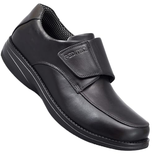 Image of DC2 Alicante Men's Fully Adjustable Wide Fit Diabetic Shoe for Diabetic Feet | Swollen Feet | Neuropathic Feet | Genuine Leather
