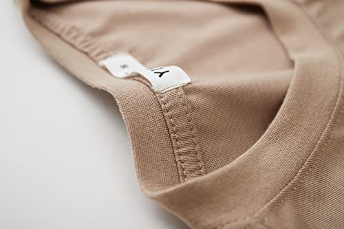 Image of YININF Men's T-Shirts Hipster Short Sleeve Solid Color Crew Neck Cotton Soft Fitted Tees