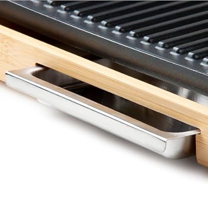 DOMO DO8311TP Electric Grill Plate Bamboo - Integrierte Fettauffangschale - 60 cm Abnehmbare Grillplatte - 2200 W – Bild 8