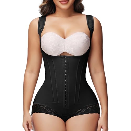 Image of SHAPSHE Fajas Colombianas Moldeadoras Post Surgery Body Shaper with 8 Bones | Postpartum recovery support, stage 2-3 compression garment, womens shapewear tummy control, elastic breathable nylon spandex