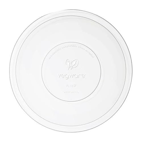 Vegware - Coperchi piatti compostabili in PLA – Set di 300 – Serie 185 – Vegware – Plastica