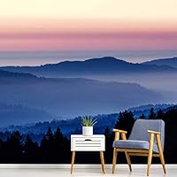 Wall Mural Sunset Sunrise Background Nature Scenery Removable Self-Adhesive Wallpaper Wall Decoration for Bedroom Living Room - 66x96 inches