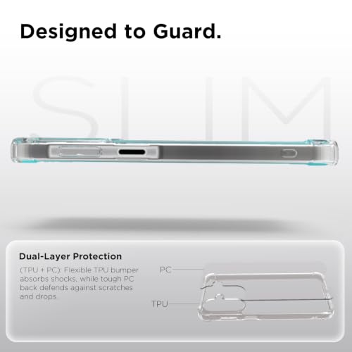 Image of RIGGEAR Shockproof Clear Hybrid Airbag Armor Back Cover Case Compatible with Samsung Galaxy M47 5G (Transparent PC and TPU Bumper)