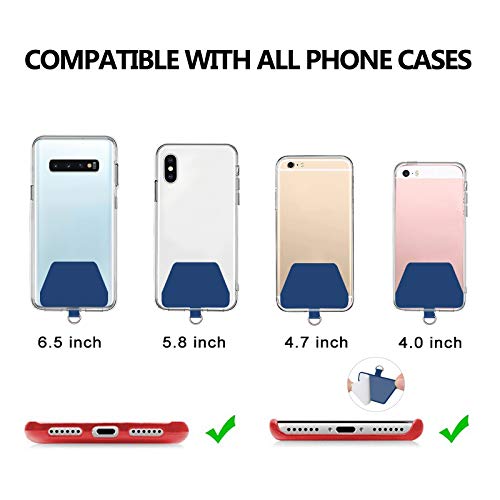 Phone Tether Tab, COCASES 2 Pack Update Phone Lasso Patch with Replacement Part for Smartphone Lanyard Safety Tether（Blue） - Thumbnail 5
