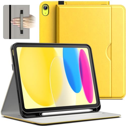 iPad イエロー カバーとステッカー付き iPad Air 第4世代 第5世代 スキンシール ケース カバー フィルム