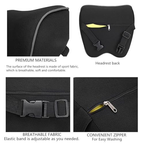 Image of Car Neck Rest Pillow, Memory Foam Head & Neck Support Cushion for Car Seat & Office Chair, Black (sdasdad)