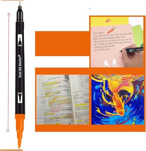 Kit Canetinhas Coloridas 120 Cores com Pontas Duplas, Conjunto Caneta Brush para Livros de Colorir p