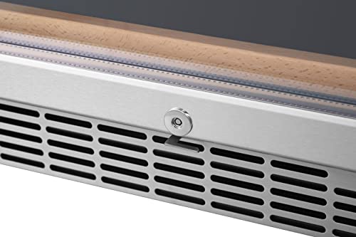 Image of EdgeStar 48 Inch 302 Bottle Built-In Dual Zone Wine Cooler | Built-In or Freestanding, 48 Inch Wide, 302 Bottle Capacity, Reversible Door, LED Lighting, Digital Display, Stainless Steel