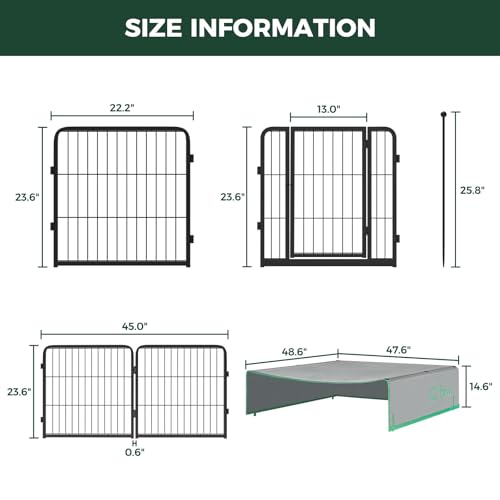 Image of FXW Instant Dog Playpen with Sun Shade, RV Camping, 24 inch H, 16 Panels
