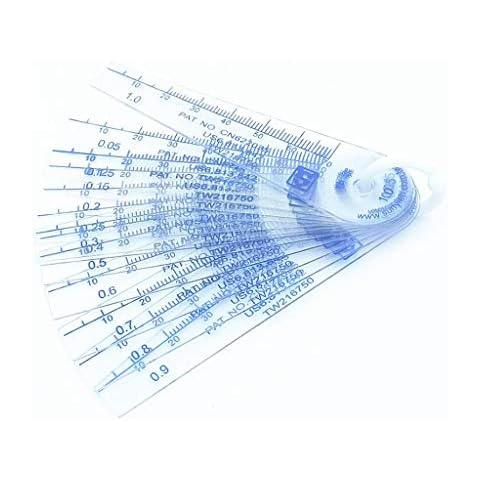 BESNIN Feeler Gauge Plastic 13 in 1 Gap Measuring Tool 0.05-1mm Marked Metric and Imperial for Measuring Gap Width Thickness Cover