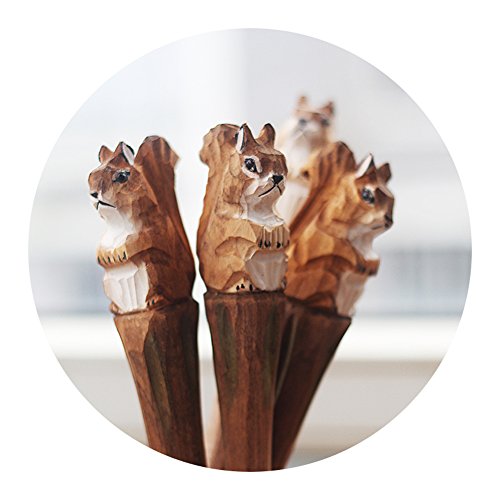 Bolígrafo de madera Smartprints con tinta de gel y diseño animal