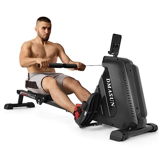 Rowing Machine, DMASUN Magnetic Rower 350 LB Weight Capacity Row Machine with 16 Level Resistance, LCD Display & Comfortable Seat Cushion, Rowing Machines for Home Use Foldable