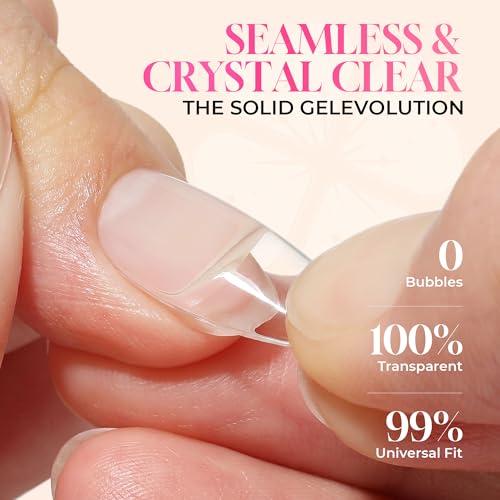 Image of Luckyfairy Gel Nail Glue for Nail Tips, Soft Solid Nail Glue, Cured Needed, 15ml Soak Off Adhesive Bonding for Clear Acrylic Nails Fake Nails Extension, Not for Press-on