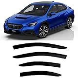 Smoke Tinted Tape-On Side Window Visor Deflectors Rain Guards Compatible with Subaru WRX 2022 2023 P