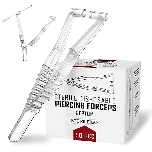 Sterile Disposable Pliers for Piercing Plastic 50 pcs Easy to Bend Warrior Single-use Pliers Septum, Septum-50pcs