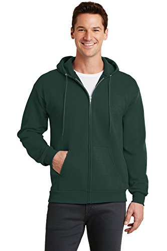Port & Company - Core Fleece Full-Zip Hooded Sweatshirt L Dark Green