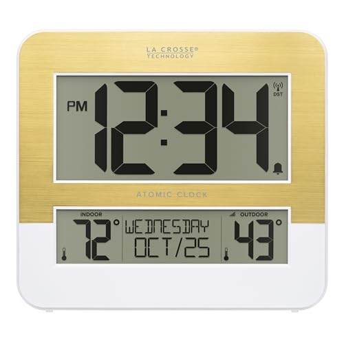 La Crosse Technology L73859 Two-Tone Atomic Digital Clock with Temperature