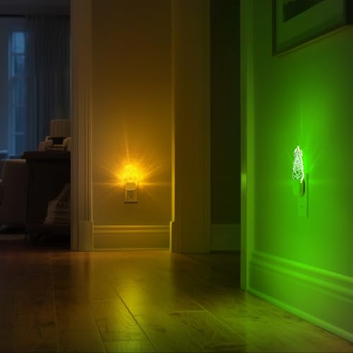 Image of DORESshop Cute Night Light for Kids [2 Pack], Night Lights Plug Into Wall, Acrylic Carved Castle 8 Color Changing Baby NightLight with Dusk to Dawn Sensor, LED Night Lights for Children Girls Bedroom