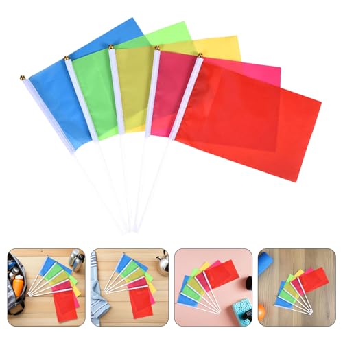 Drapeaux à main multicolores 20x28 cm pour animation extérieure de fête - 8