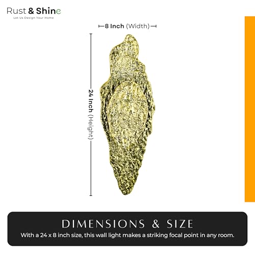 Image of Rust & Shine Modern Brass Wall Light for Home Decoration Decorative Wall Lamp for Living Room Bedroom & Hall Wall Mounted Light Bedside Wall Light Fancy Indoor Lighting Fixture