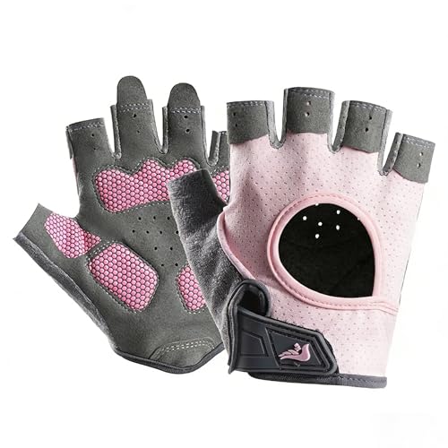 IZUS Women Fingerless Workout-Gloves Men Gym-Cycling-Gloves Non-Slip Palm Grip for