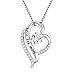 925 Sterling Silber Schmuck Graviert"Love You More" Unendlichkeits Zirkonia Herz Halskette, 18 Inches Silver Box Kette (Love You More)