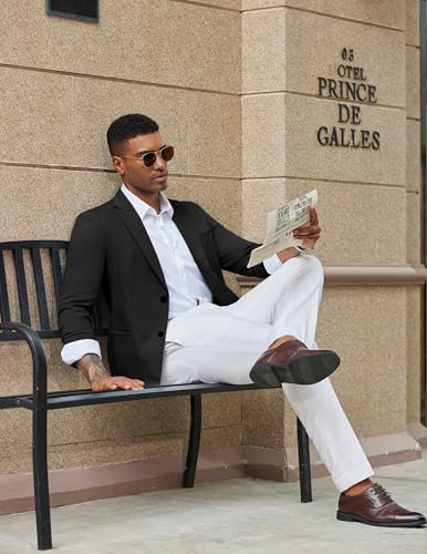 COOFANDY Men's Casual Knit Blazer Slim Fit Lightweight Sport Coat Stretch Two Button Suit Jacket3