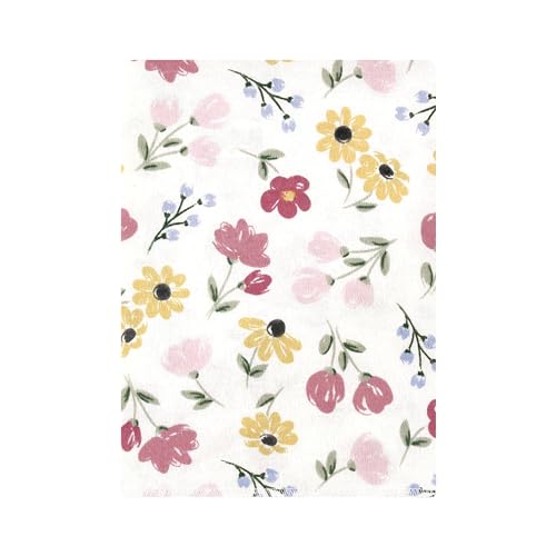 Image of Hudson Baby Unisex Baby Cotton Poly Flannel Burp Cloths Bundle, Soft Painted Floral, One Size