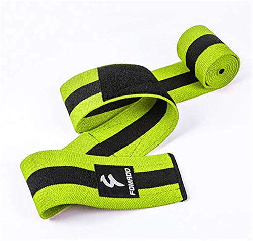 Rodilleras de halterofilia 2M elásticas verdes para fitness