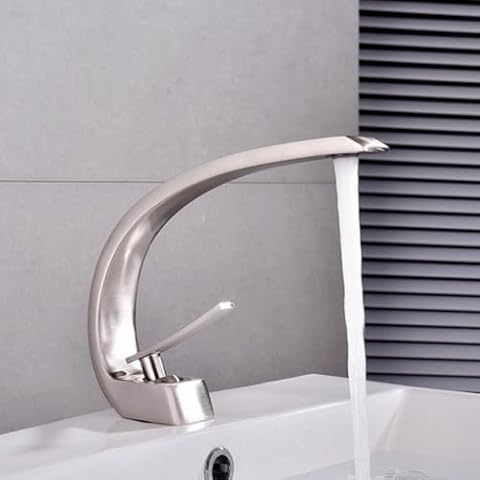 Elegant Brushed Silver Bathroom Sink Faucet Cover