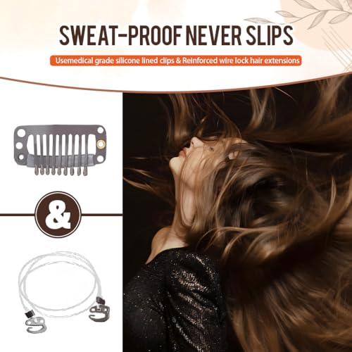 Invisible Wire Hair Extensions - 12 Inch Clip-Ins for Women