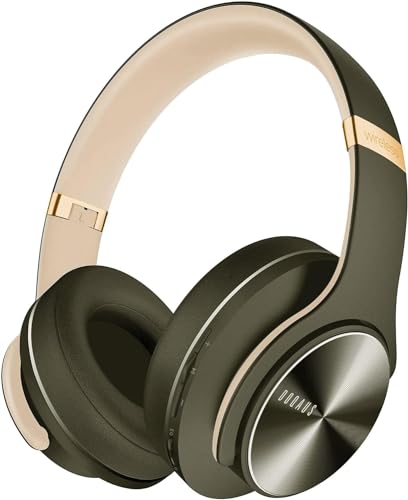 DOQAUS Bluetooth Kopfhörer Over Ear, Bis zu 90 Std Kabellose Kopfhörer mit 3 EQ-Modi, HiFi Stereo Faltbare Headset mit Mikrofon, weiche Ohrpolster für Reisen/Büro/Handy/PC/Laptops-Grün
