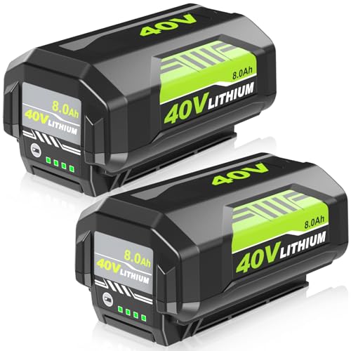 Fhybat 2 Packs 8Ah 40 Volt OP40601 Battery Replacement for Ryobi 40V Battery OP40401 OP40404 Compatible with Ryobi 40V Lithium Battery OP40602 OP4060A OP4040 OP4050 OP40501(Green)