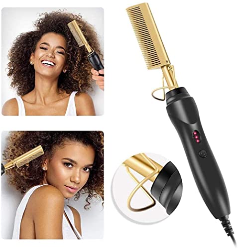 Professional 2 in 1 Elektrische kamm haarglätter Glättbürste, beheizte Bürste aus Keramik, Glätten, Kämmen und Stylen der Haare Hot Comb Haarglätter Bürste, für nasses und trockenes Haar, Locken Cover