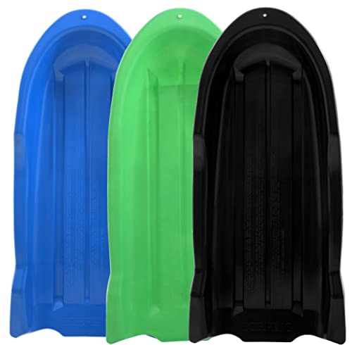 Image of Superio Toboggan Snow Sled for Kids and Adults, 46 inch Heavy Duty Plastic Open Back Slider with Handles and Hole for Pull Ropes- (Ropes Excluded) Kid and Adult Winter Fun
