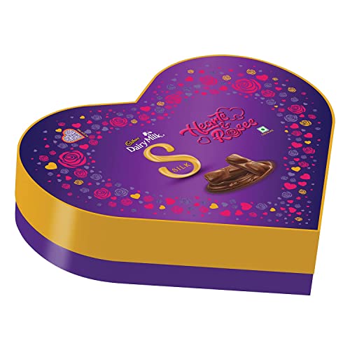 Image of Cadbury Dairy Milk Silk Heart Shaped Chocolate Gift Box,324 Grams