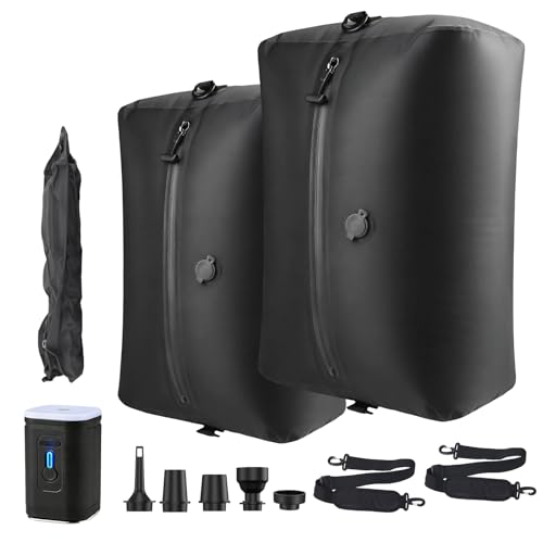 travel vacuum bag, equipped with a wireless vacuum pump, can save space in suitcases, backpacks and carry-on items. It is IP67 waterproof and reusable (2PC Black)