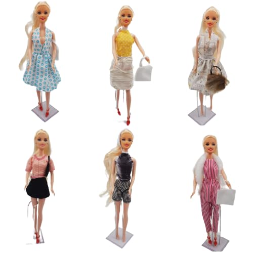 kit 5 roupas roupinhas para boneca barbie vestido macacão calça shorts saia