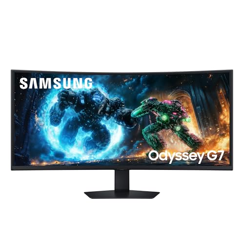 Samsung 40 Zoll Odyssey G75F 5K WUHD Curved Gaming Monitor, 5120 x 2160, 180 Hz, 1 ms (G/G), 1000R, VESA DisplayHDR 600 HDR10+, AMD FreeSync Premium Pro, Auto Source Switch+, Core Sync, LS40FG756EUXEN