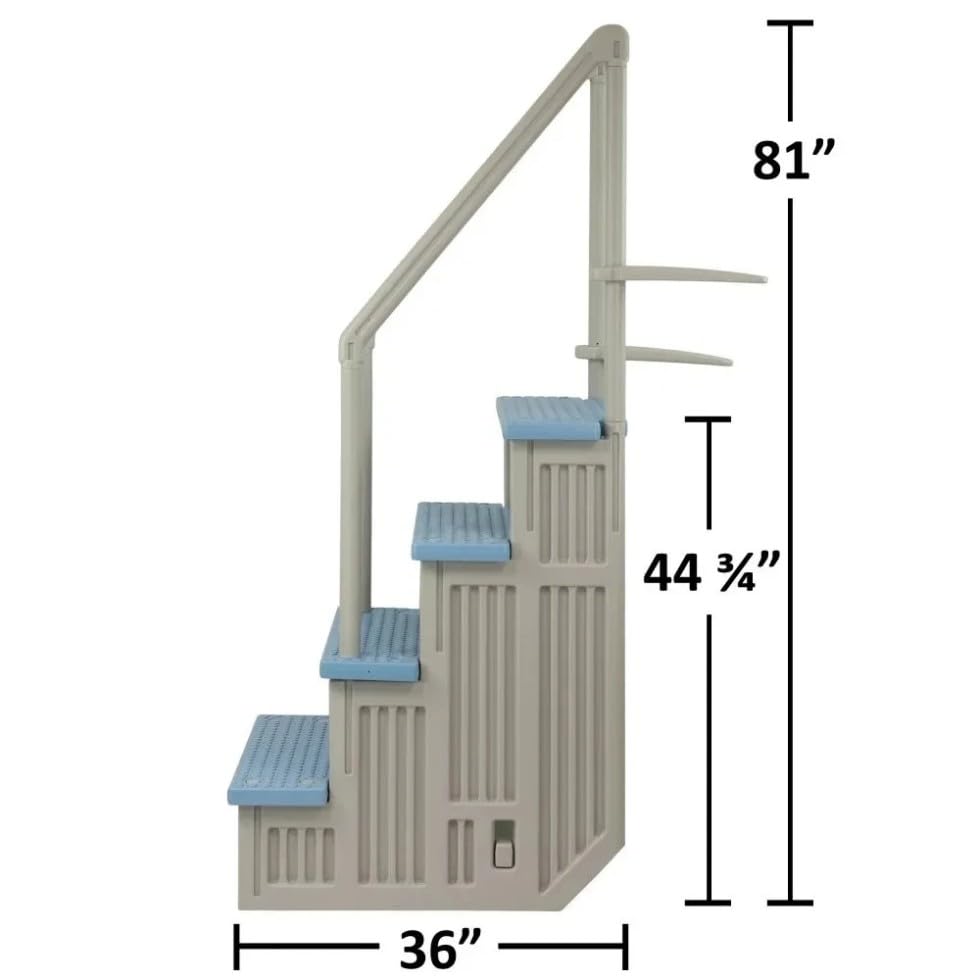 Escalera para piscina con peldaños antideslizantes 81 in altura miniatura 6
