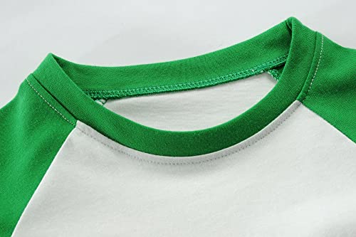 Image of DDSOL Girl Toddler St Patricks Day Shirt Shamrock Clover Bow Cotton Long Sleeve T-Shirt Lucky Girl Irish Tee Top Kid Clothes