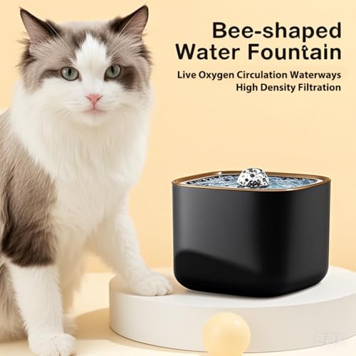 Image of Pet Water Fountain Super Silent - Water Fountains for All Pets Indoor - Suitable for Cats, Birds, Rabits and Dogs (Anthracite Grey, 3L)