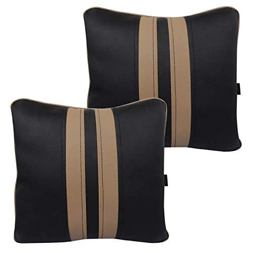 ABLE Sporty Comphy Pillow Square Cushion Black & Beg for TATA Safari DICOR Set of 2 Pcs