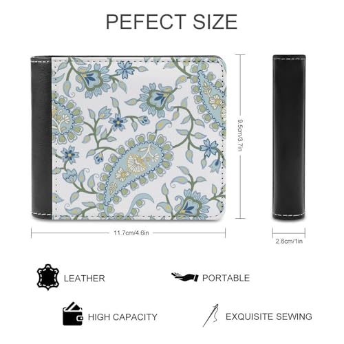 Green Paisley Pattern Leather Clutch Purses Phone Hand Wallets with Card Slots with 6 Credit ID Card Slot2